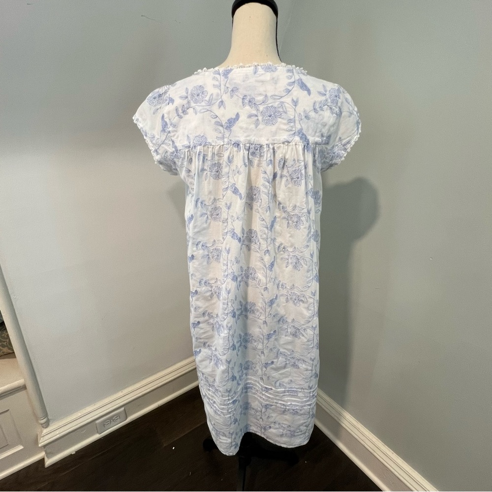 Eileen West White Cotton Embroidered Cap Sleeve Ballet Gown S - Picture 3 of 9